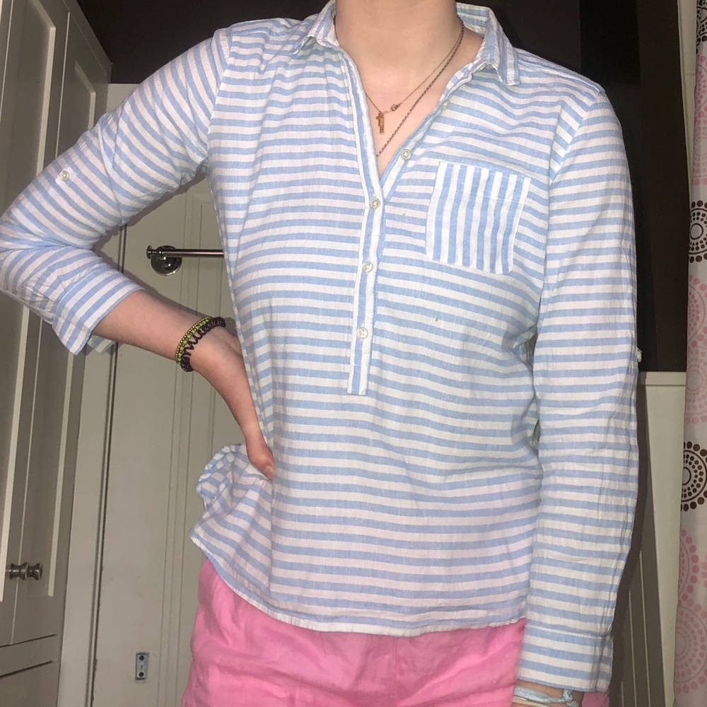 Light Blue Shep Half button down shirt